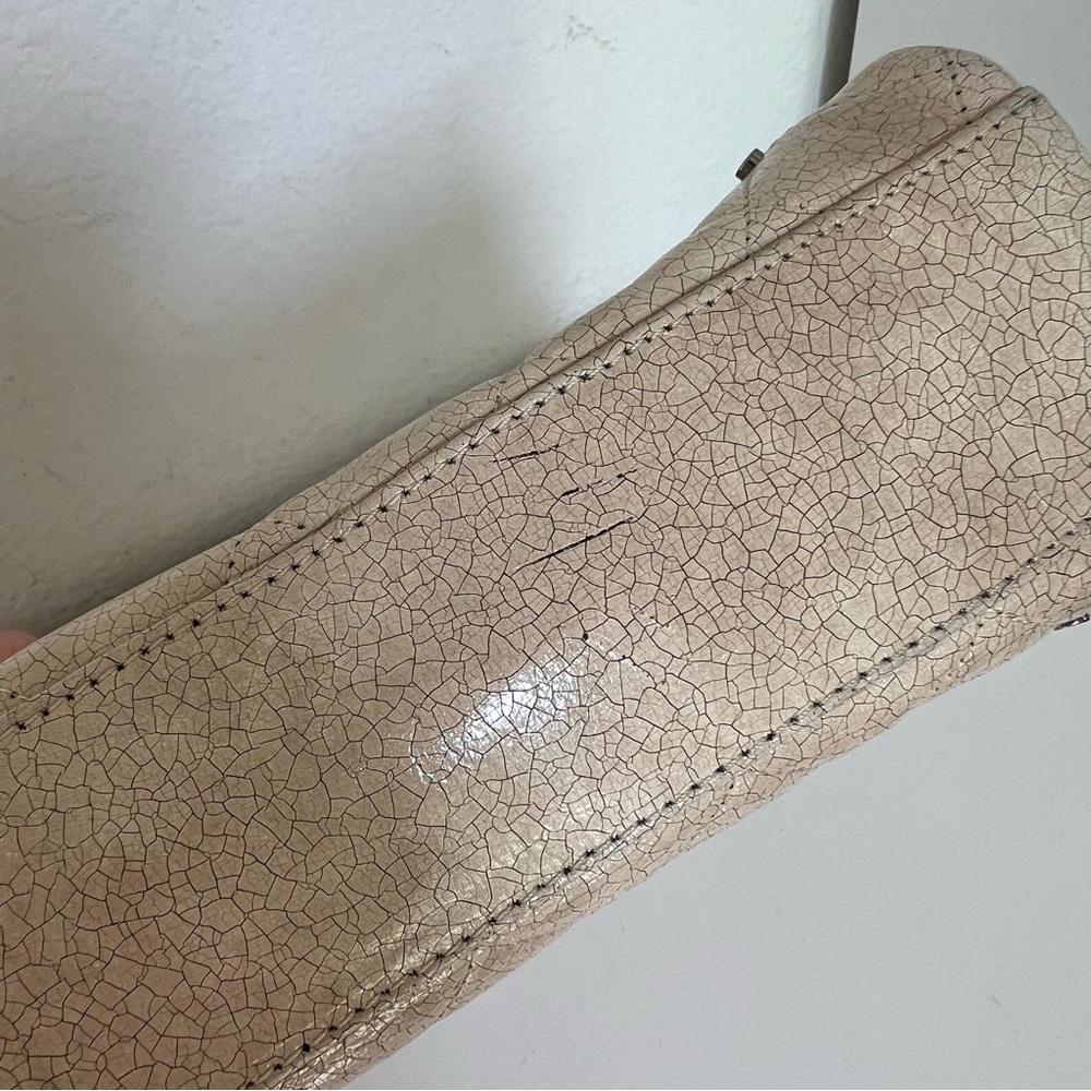 Chanel Vintage Studded CC Reissue Crackle Effect Flap Bag in Tan / Beige - Picture 7 of 16
